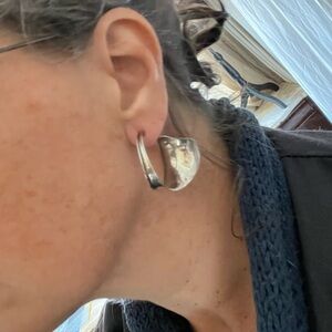 Artisan crafted Sterling  Silver Hoop Earrings